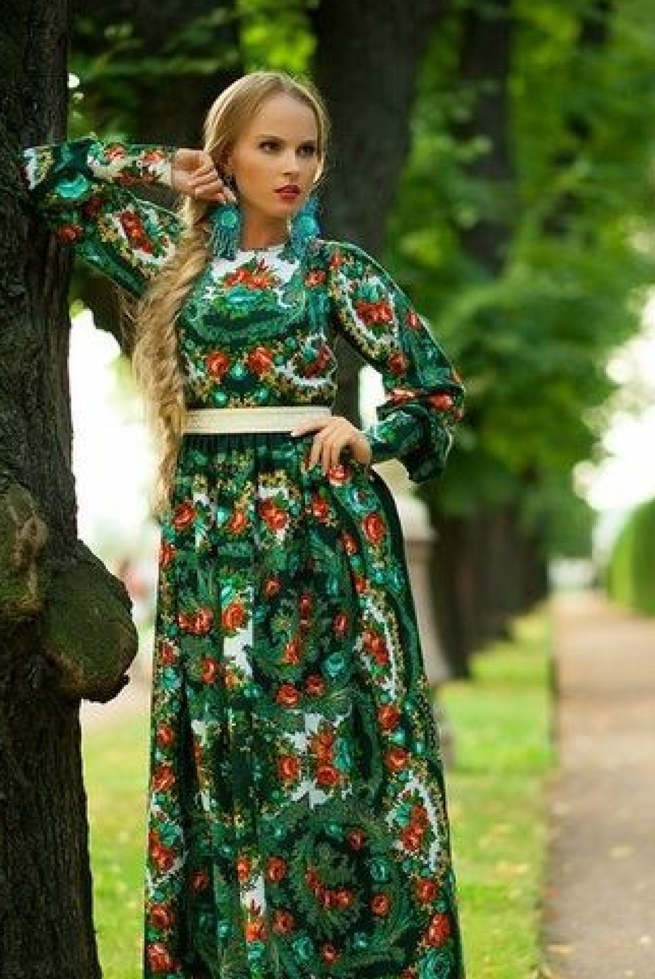 Платье из павлопосадских платков 